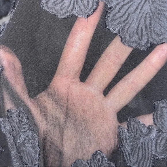 Aritzia Wilfred Black Durante Robe Sheer Floral duster - Picture 4 of 14